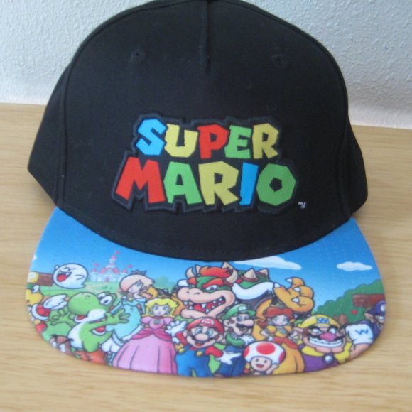 Nintendo Super Mario Embroidered Character Group Adjustable Snapback Cap Hat - Picture 8 of 12